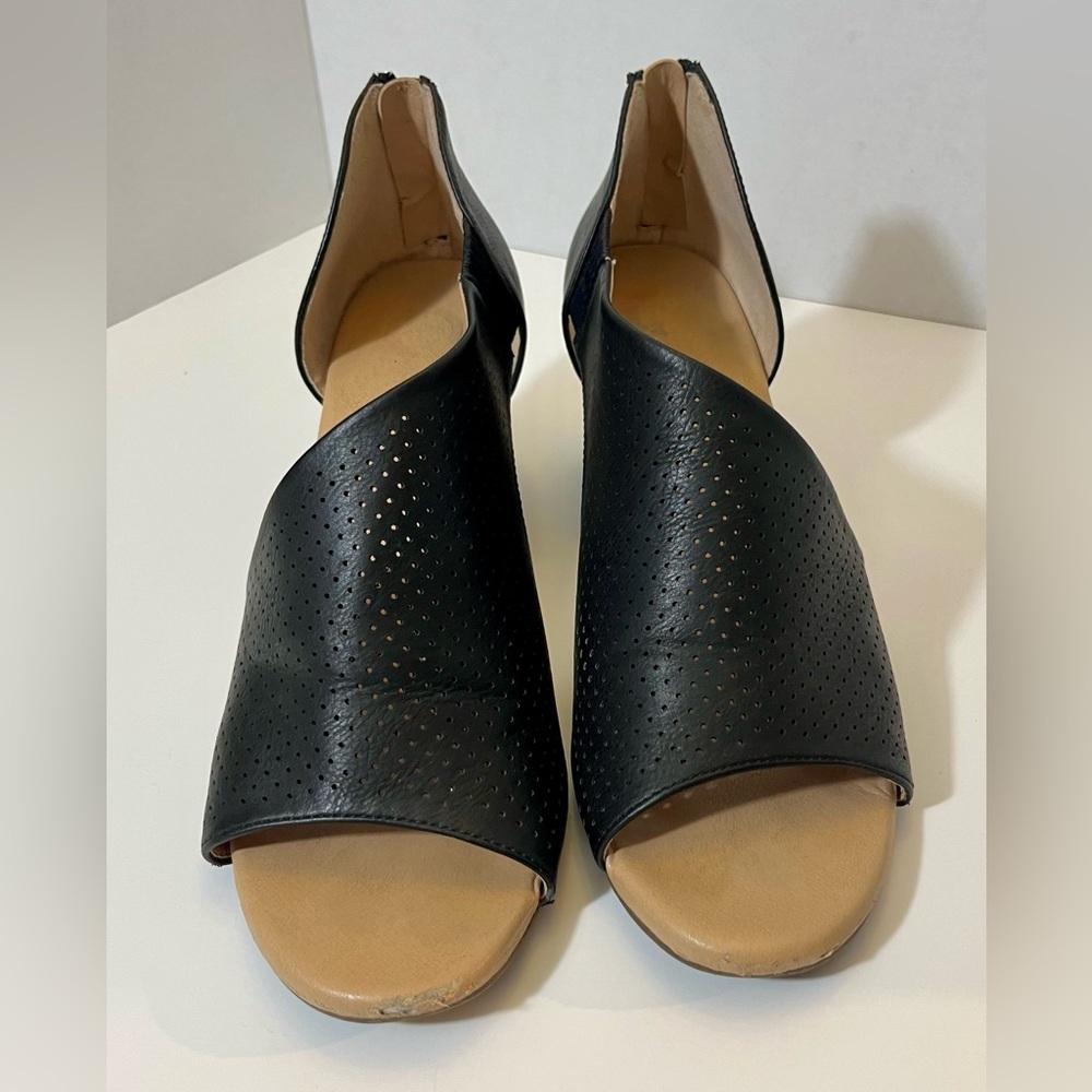 Black, Wedge Heeled, Dress Sandals, Size 9.5